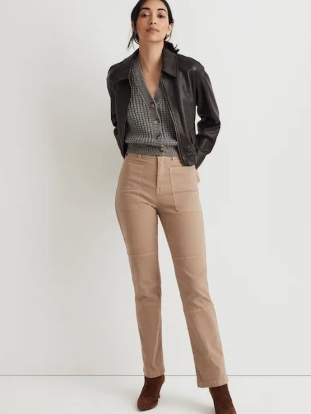 Madewell '90s Straight Utility Pants Khaki Canvas Women's 25